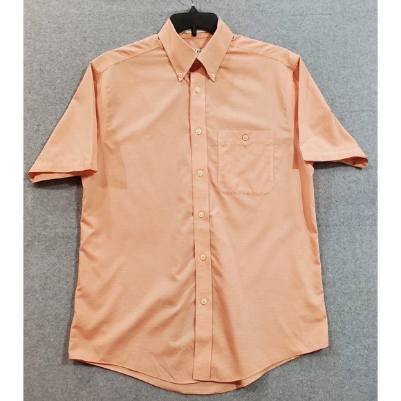 Orvis Shirt Mens Medium Orange Peach Button Up Outdoors Classic - Picture 1 of 5